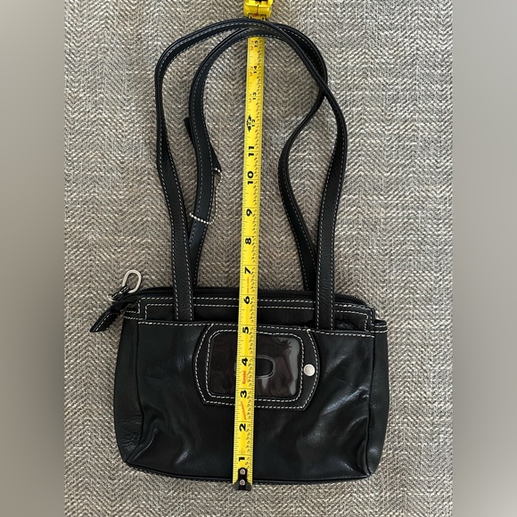 Rolf's - Genuine Black Leather Handbag Small Purse Multiple Compartments inside - Picture 9 of 11